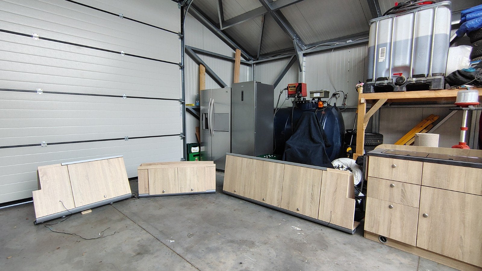 Camper interieur compleet - kasten, keuken & bed zelfbouw, Ophalen, Zo goed als nieuw