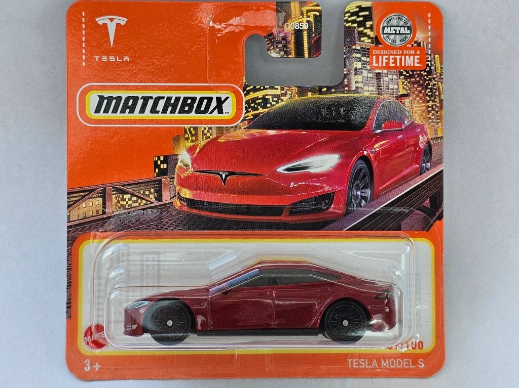 Matchbox Tesla Models S rood 2024, Hobby en Vrije tijd, Verzenden, Nieuw, Auto