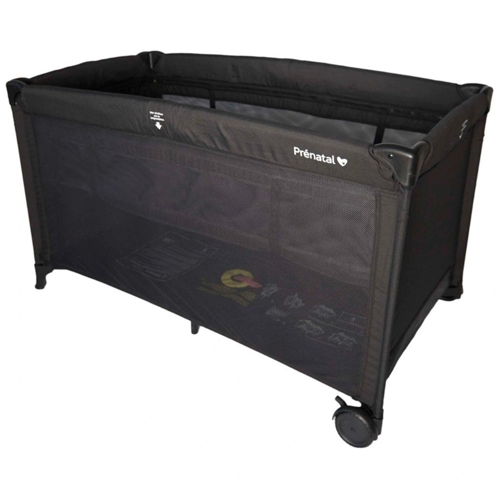 Te koop: campingbed Sinne Black Prenetal met bodemverhoger, Ophalen, Gebruikt, Minder dan 140 cm, Matras