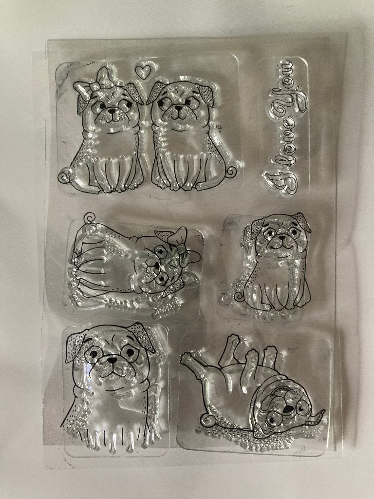verzamelclear stamps lieve hondjes NIEUW, Ophalen of Verzenden, Nieuw, Clearstamp