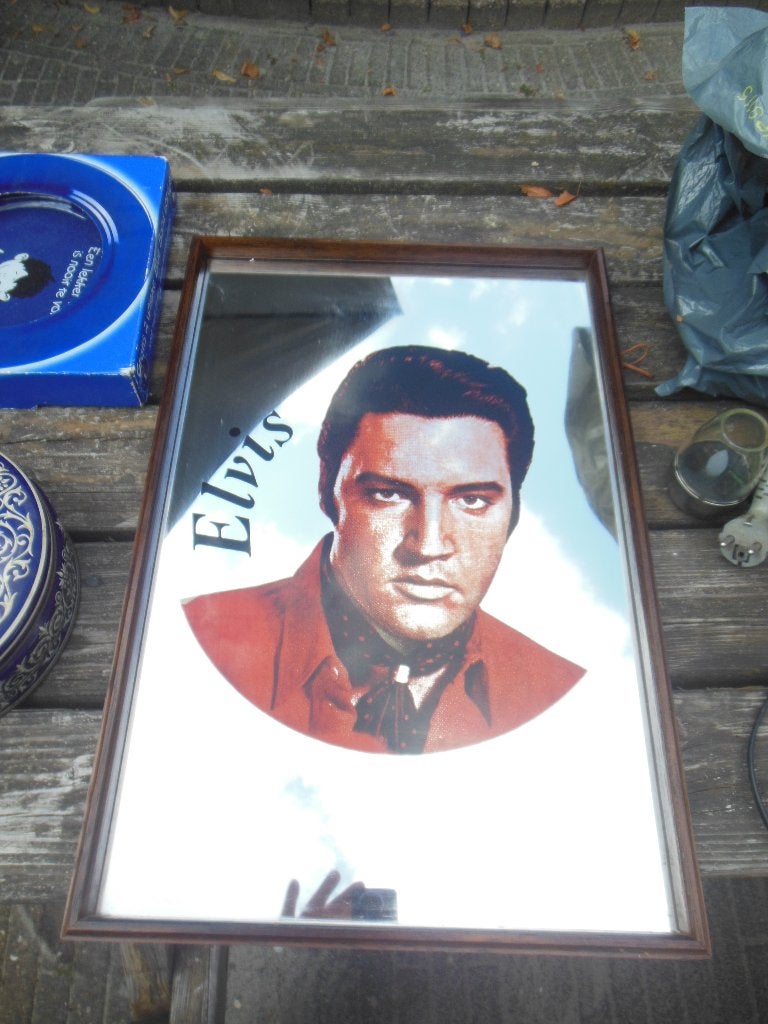 wanddecoratie elvis presley spiegel mancave rock n roll, Ophalen, Gebruikt, Overige typen
