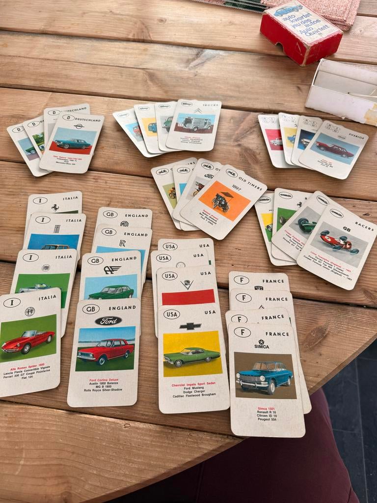 Vintage Auto Kwartet Spellen - Jumbo & onbekend, Verzamelen, Speelkaarten, Jokers en Kwartetten, Ophalen of Verzenden, Zo goed als nieuw
