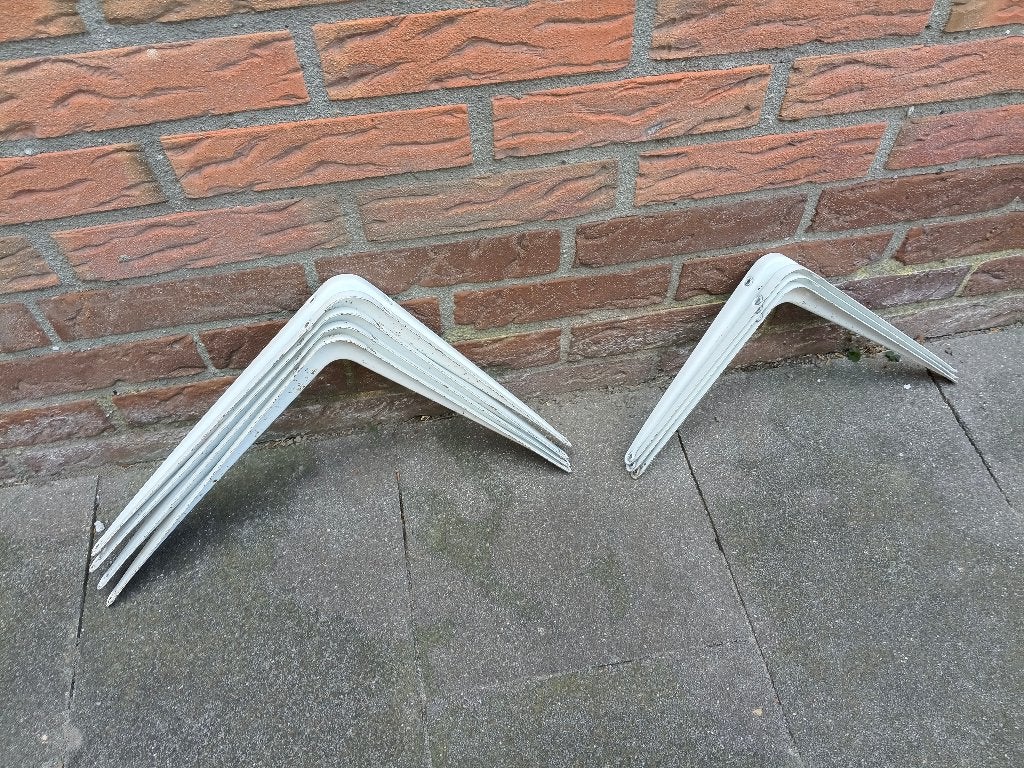 Vintage boekenplankdragers / wandsteunen (2 stuks), Huis en Inrichting, Woonaccessoires | Wandplanken en Boekenplanken, Ophalen