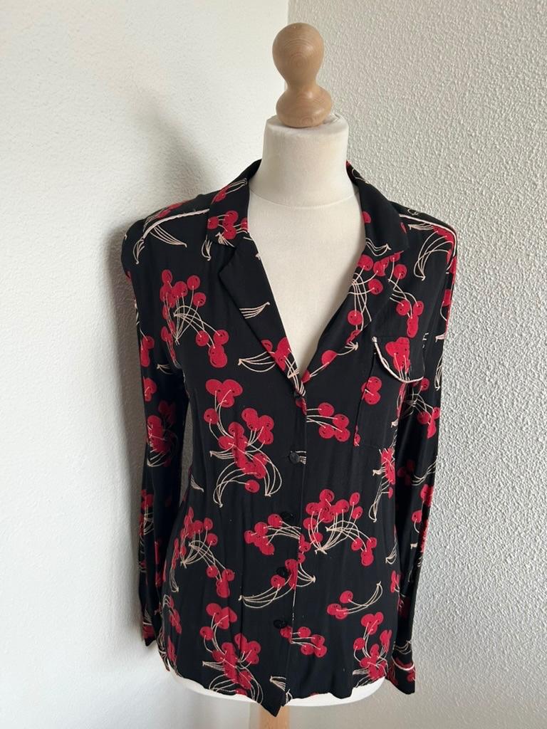 King Louie maat 42 kersen blouse retro 2370