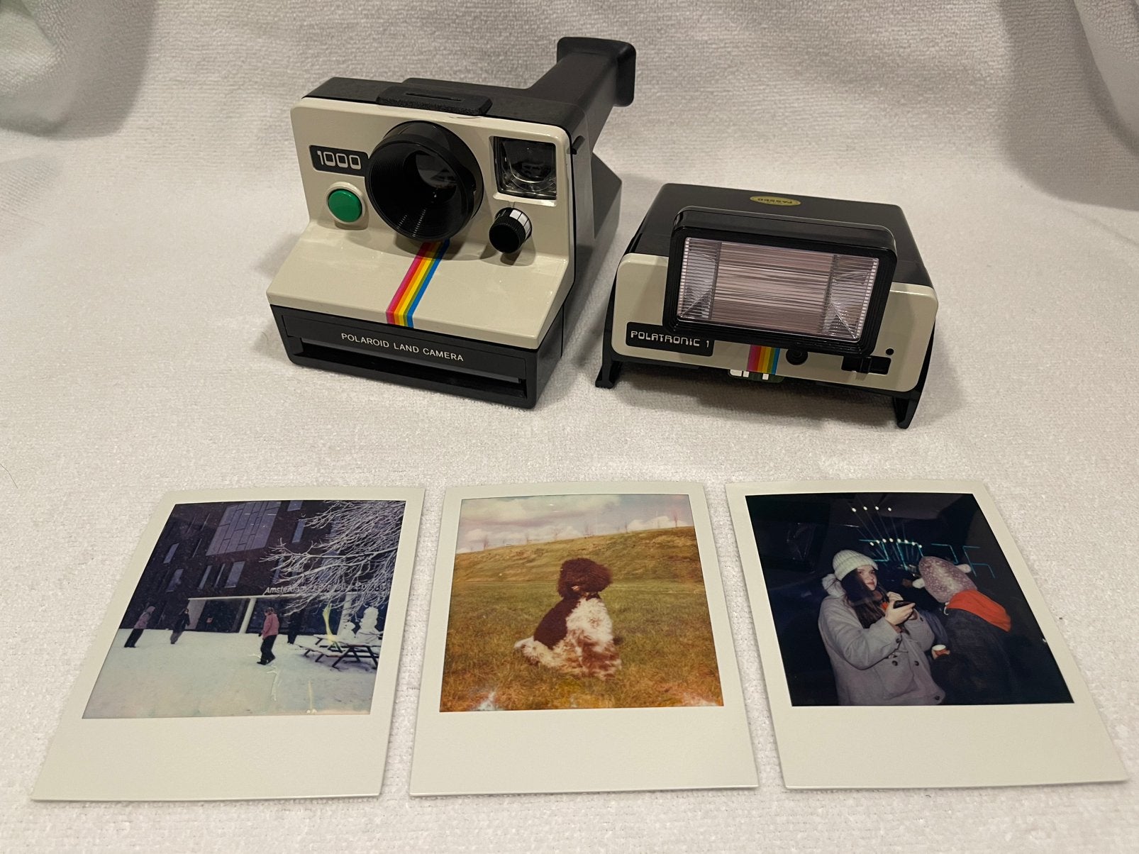 Polaroid 1000 met flitser en tas, Ophalen of Verzenden, Zo goed als nieuw, Polaroid