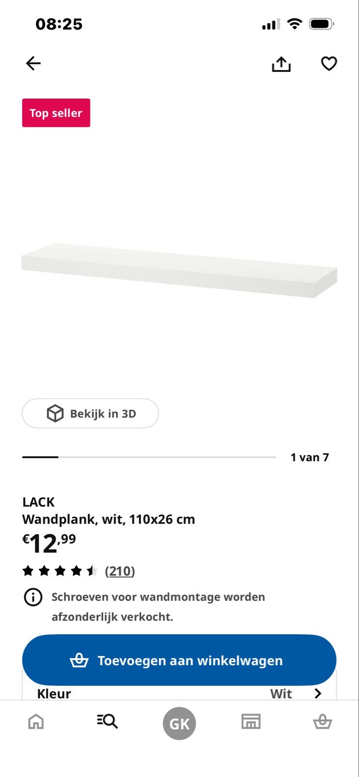 3x IKEA LACK wandplank wit 110x26 cm (gebruikt), Huis en Inrichting, Woonaccessoires | Wandplanken en Boekenplanken, Ophalen, Gebruikt