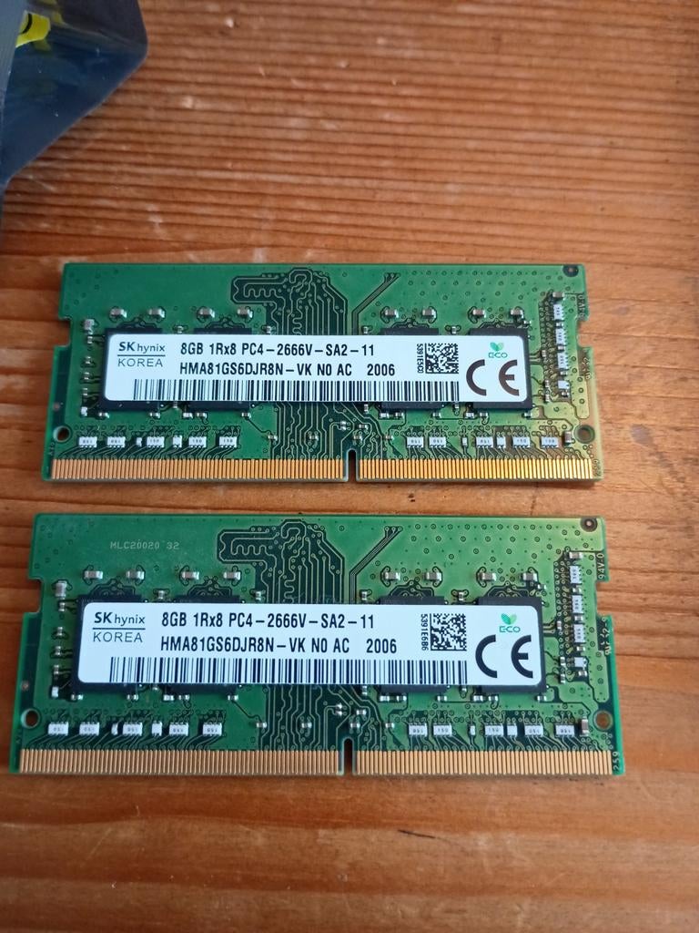 SkHynix 16GB kit 2x 8GB DDR4 2666 sodimm, DDR4, Ophalen of Verzenden, Zo goed als nieuw, Laptop