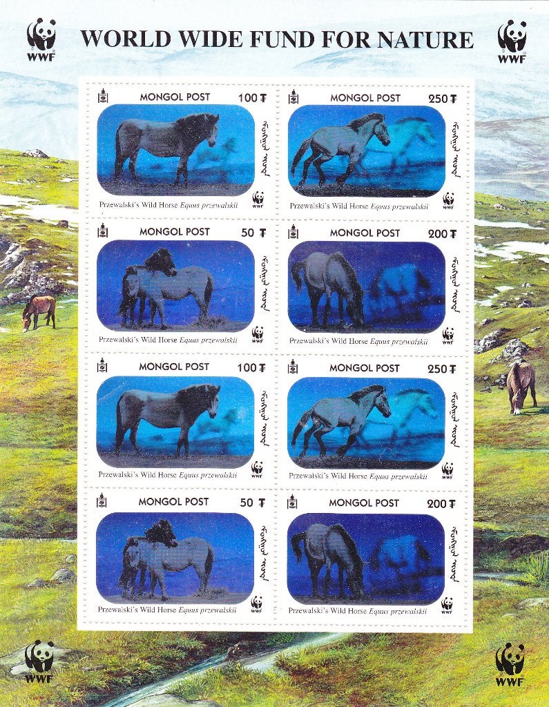 WWF Paarden Hologram Mongolië (23), Verzenden, Postfris, Dier of Natuur
