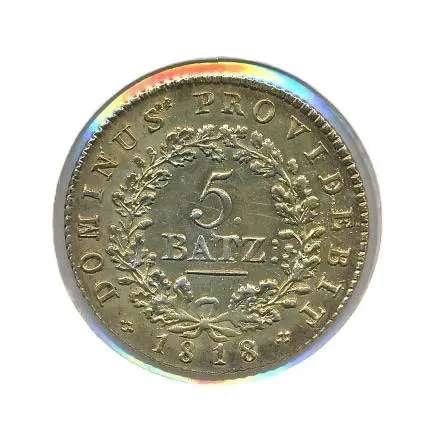 Zwitserland kanton Bern 5 Batzen 1818, Postzegels en Munten, Munten | Europa | Niet-Euromunten, Ophalen of Verzenden, Overige landen