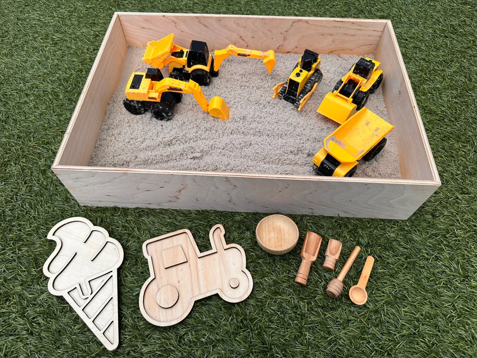Sensorisch houten speelbak met zand en speelgoed, Ophalen, Zo goed als nieuw, Overige typen