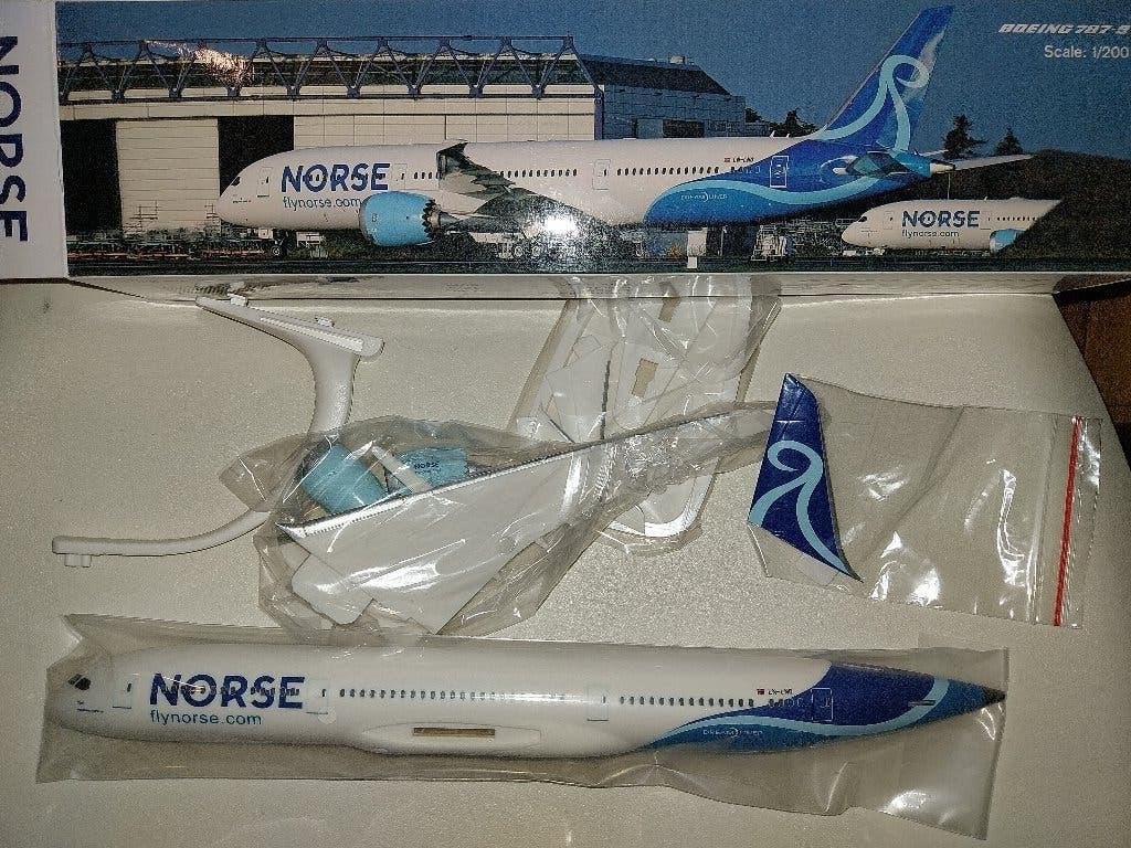 Norse Atlantic Boeing 787-9 LN-LNO 1/200 schaalmodel PPC, Ophalen of Verzenden, Nieuw, Schaalmodel