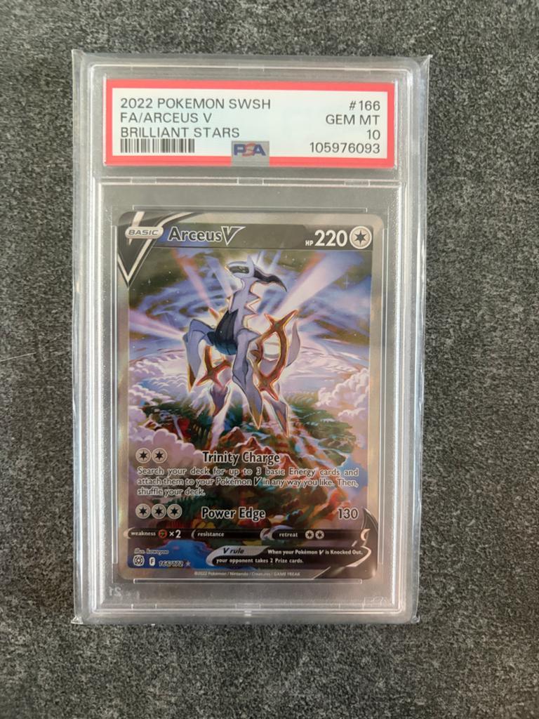 Arceus V 166/172 - Brilliant Stars - Pokemon - PSA10, Ophalen of Verzenden, Nieuw, Losse kaart