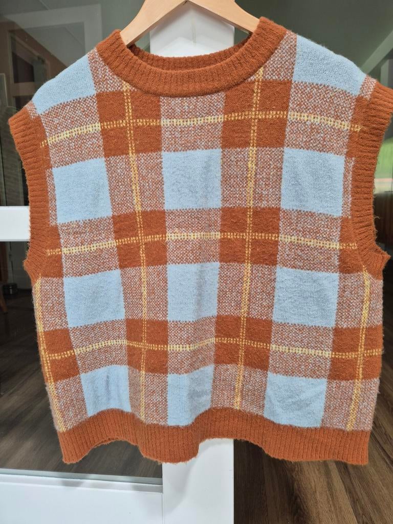 Geruite gebreide spencer, mast 40, Collusion, Kleding | Dames, Maat 38/40 (M), Collusion, Oranje, Ophalen of Verzenden