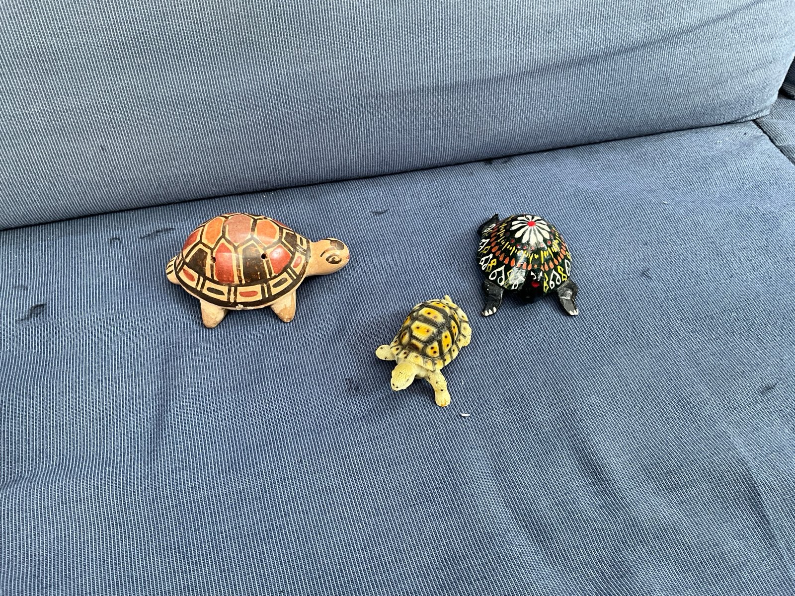 Set van 3 decoratieve schildpad beeldjes, Verzamelen, Dierenverzamelingen, Ophalen of Verzenden, Gebruikt, Reptiel of Amfibie