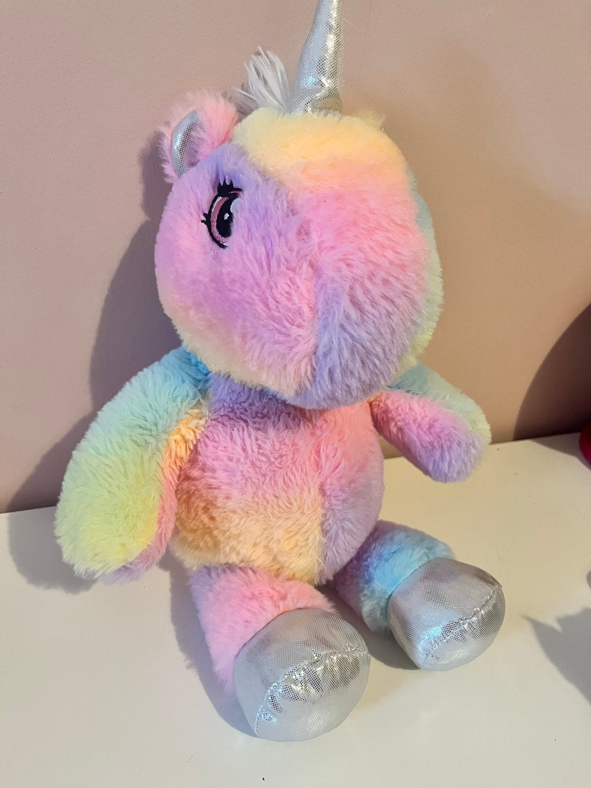 Zachte Regenboog Eenhoorn Knuffel van Zeeman, Eenhoorn, Ophalen of Verzenden, Zo goed als nieuw, Middelgroot (20 tot 80 cm)