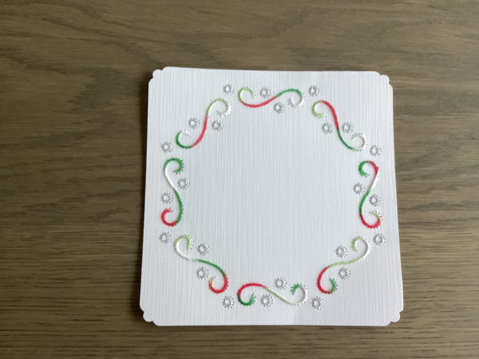 Geborduurde basiskaart 451 oplegkaart kerst, Ophalen of Verzenden, Nieuw, Kerst, Blanco kaart of Basiskaart