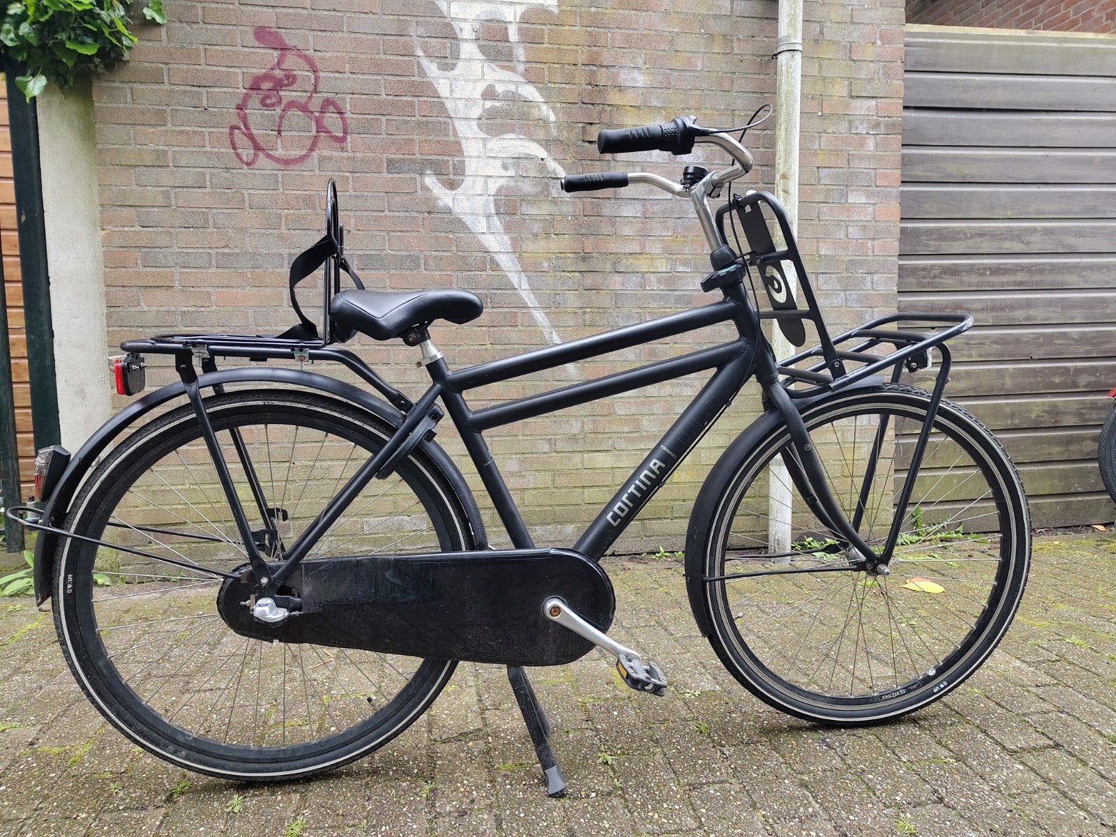 Cortina U4 Transport Herenfiets - Mat Zwart, 7 versn., Fietsen en Brommers, Fietsen | Heren | Herenfietsen, Terugtraprem, Gebruikt