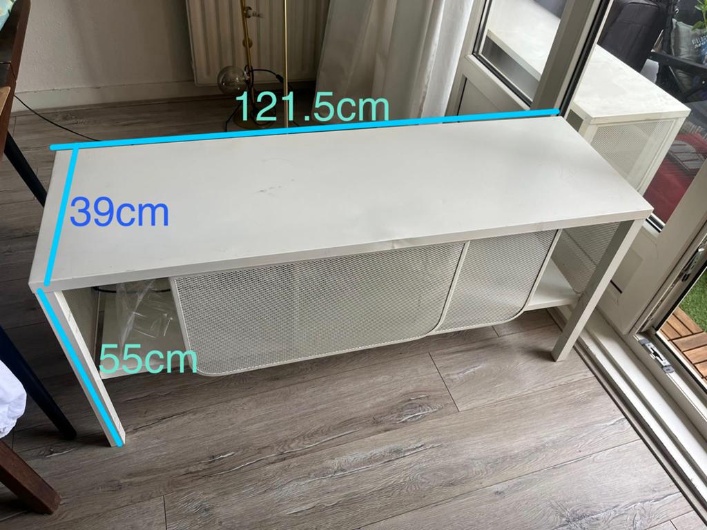 Sliding door white metal storage (two units available), Ophalen, Gebruikt, 100 tot 150 cm, Minder dan 100 cm