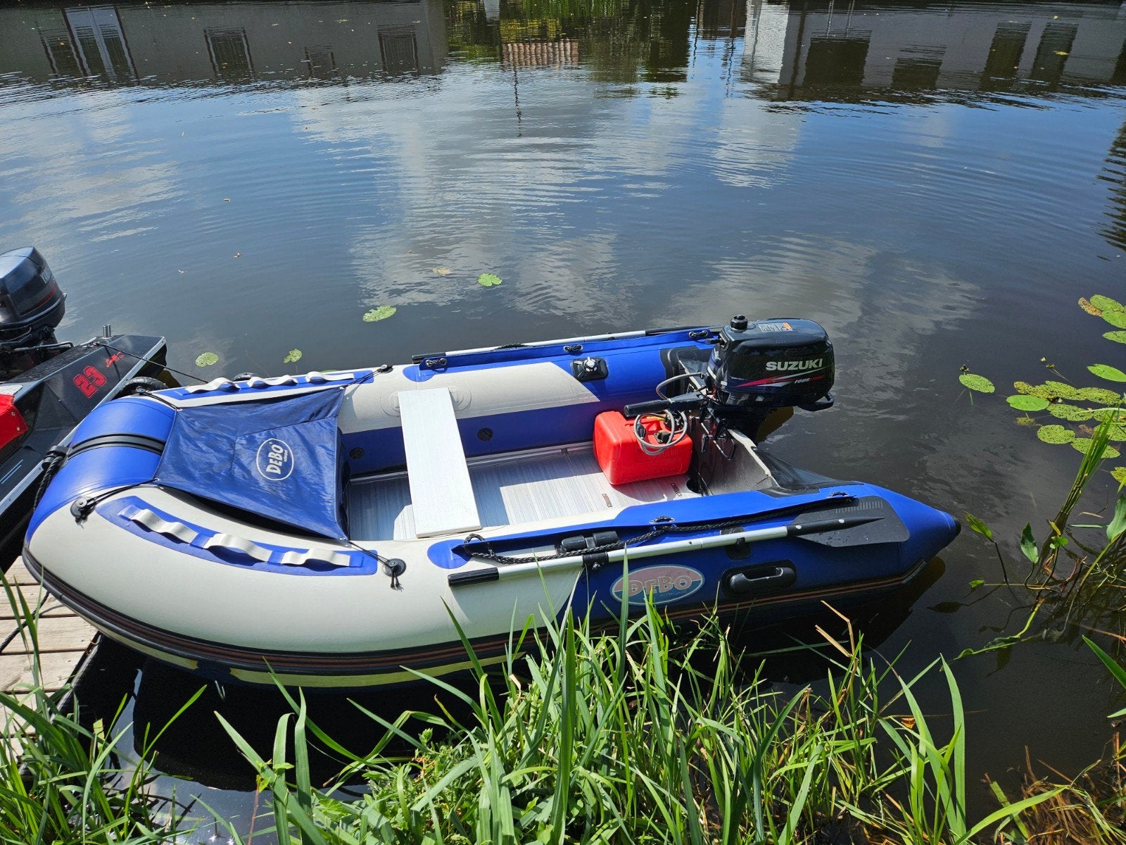 Dabo opblaasboot met Suzuki 4pk buitenboordmotor, Overige merken, Aluminium, Gebruikt, Ophalen of Verzenden