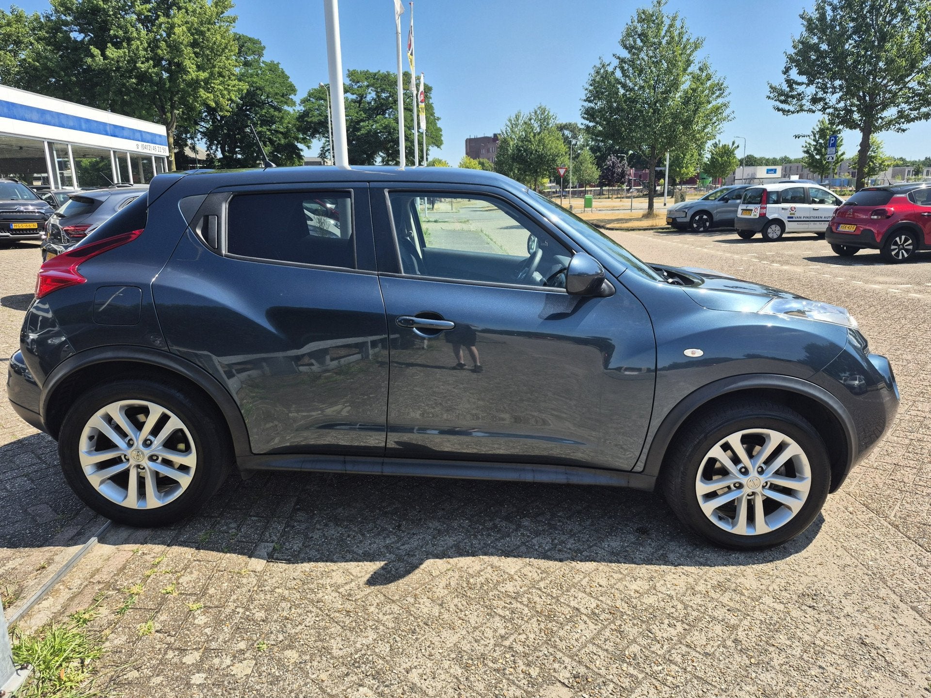 Nissan Juke 1.6 Acenta TREKHAAK (bj 2011), Auto's, Nissan, Euro 5, Stof, 4 cilinders, Blauw