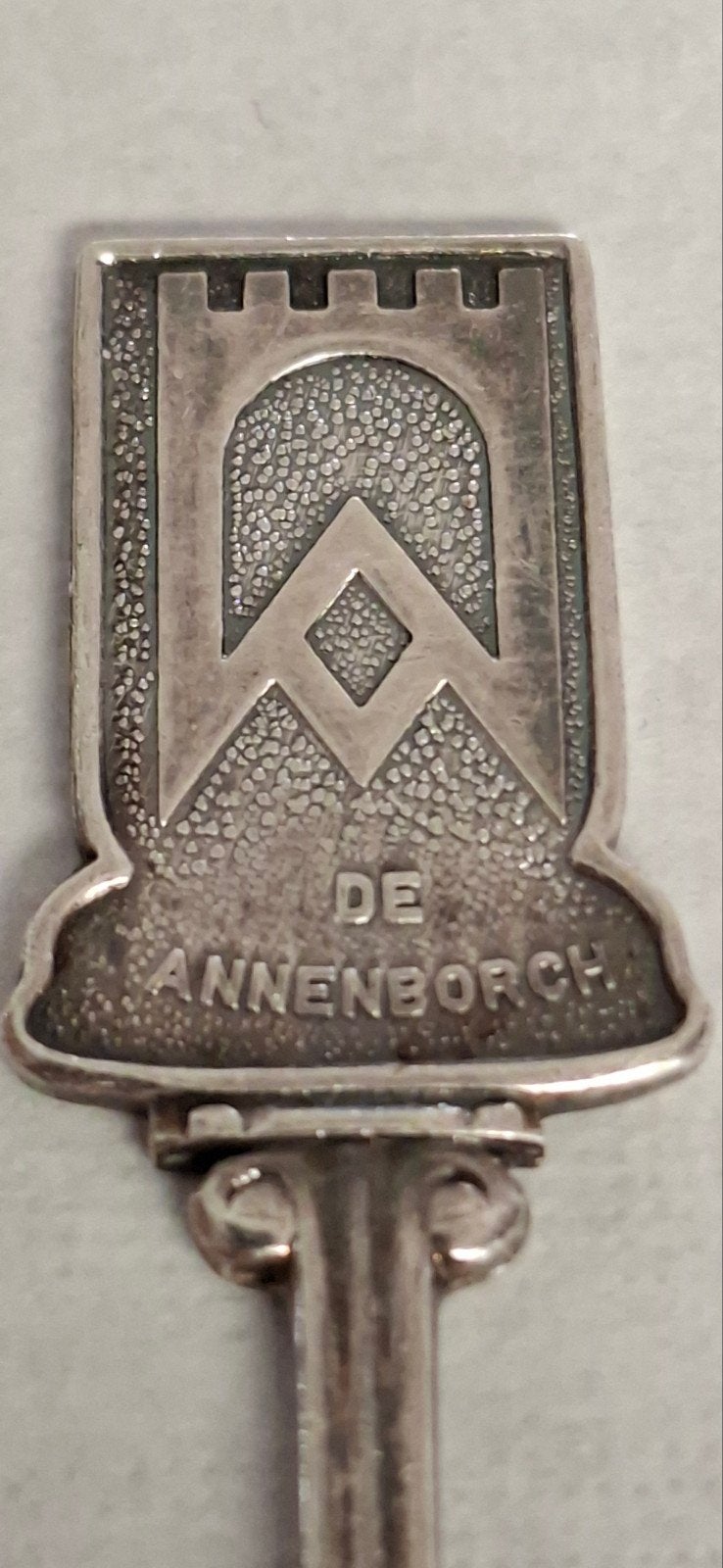 Verzilverde theelepel met 'De Annenborch' wapen, Ophalen of Verzenden