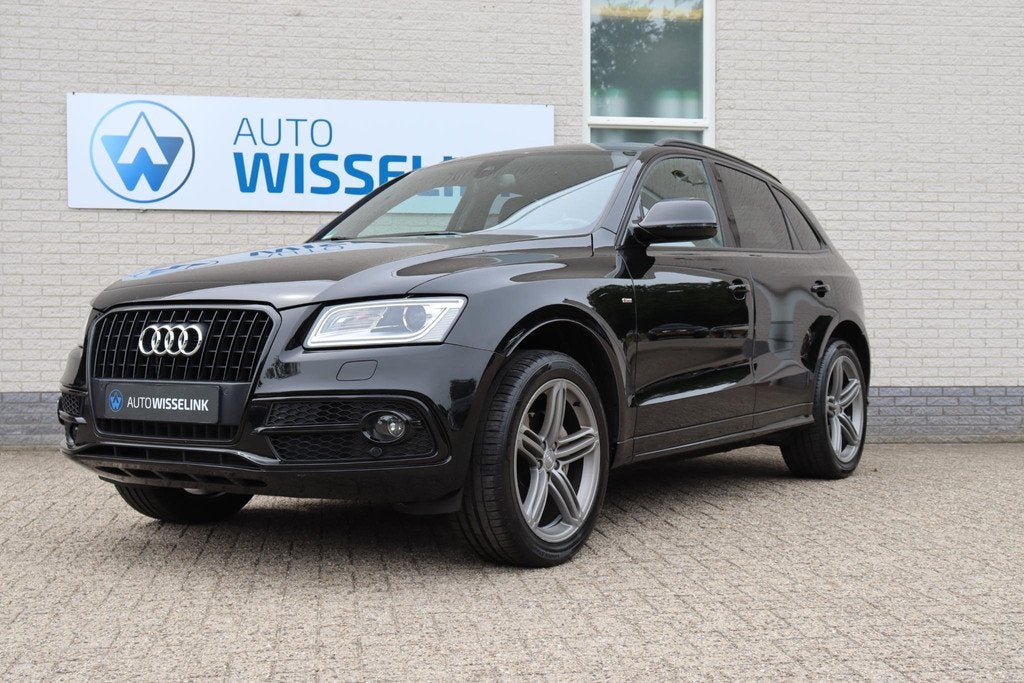 Audi Q5 2.0 TFSI quattro S-Line Panorama,Trekhaak nieuw, Auto's, Gebruikt, 4 cilinders, Zwart, Leder