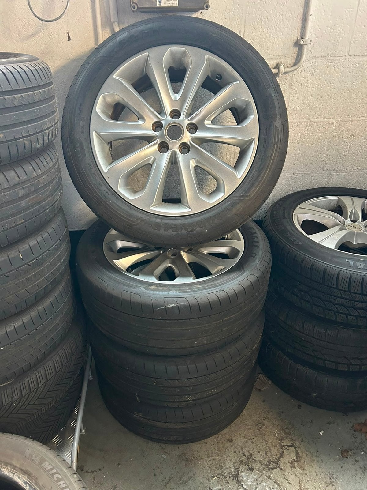 Goodyear 255/50R20 109H zomerbanden met velgen, Ophalen, Gebruikt, 255 mm, Banden en Velgen