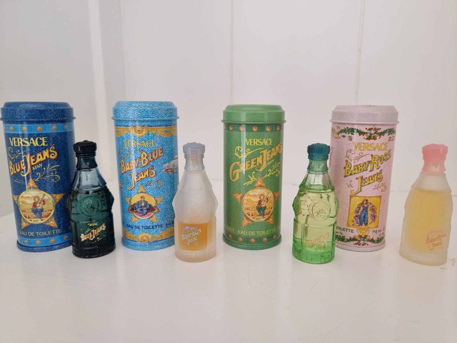 Versace Jeans Parfums Miniatuur Collectie - 4 Stuks, Ophalen of Verzenden, Zo goed als nieuw