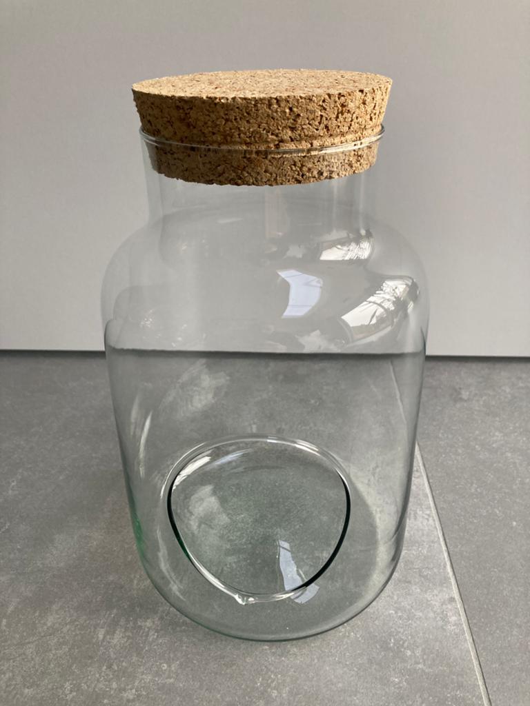 Planten terrarium pot - glazen pot - kurk, Ophalen, Zo goed als nieuw