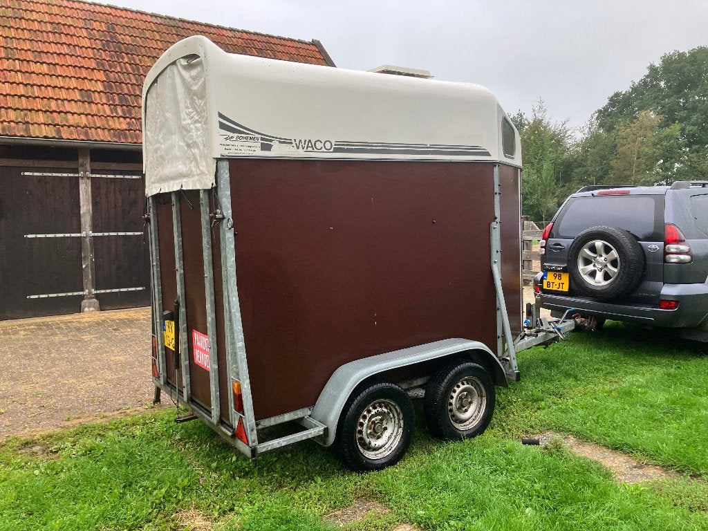 paardentrailer, Ophalen, Gebruikt, Hout, 1½-paards trailer