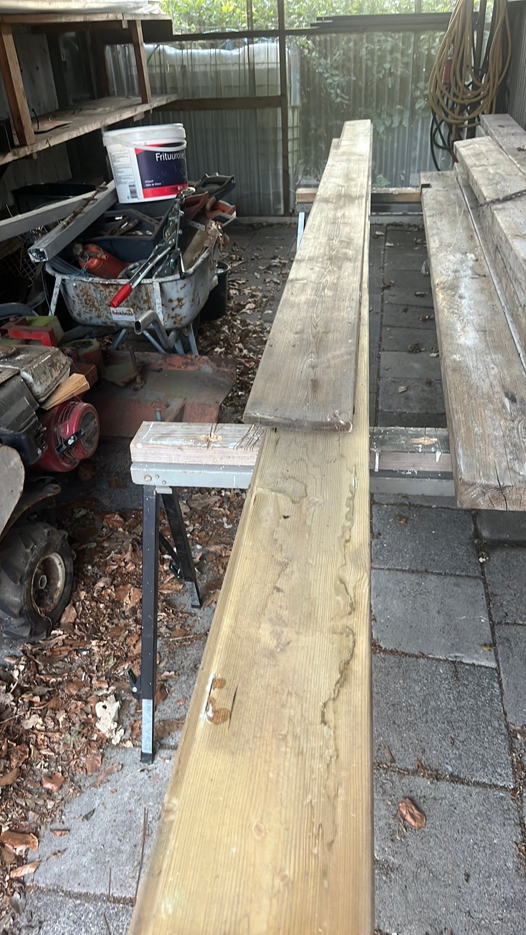 40 m1 tuinplank geïmpregneerd, Ophalen, Zo goed als nieuw, 250 cm of meer, Planken