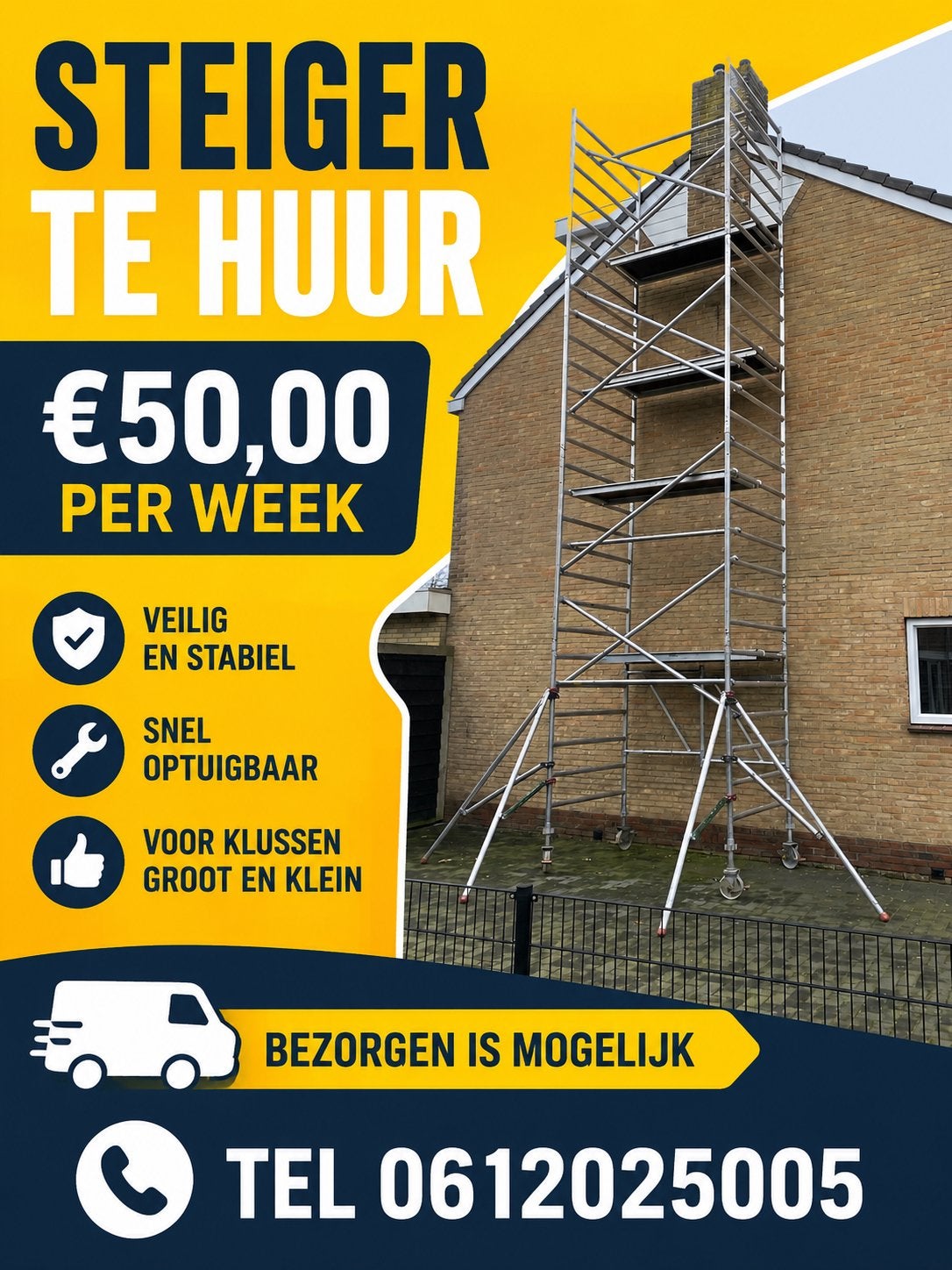 Rolsteiger, Ophalen, Zo goed als nieuw, Rolsteiger of Kamersteiger, 5 meter of hoger