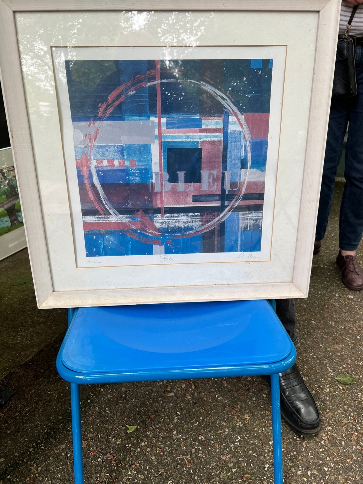 Ingelijste kunstprint 'Bleu' van Nanciy Aillerij, Ophalen of Verzenden