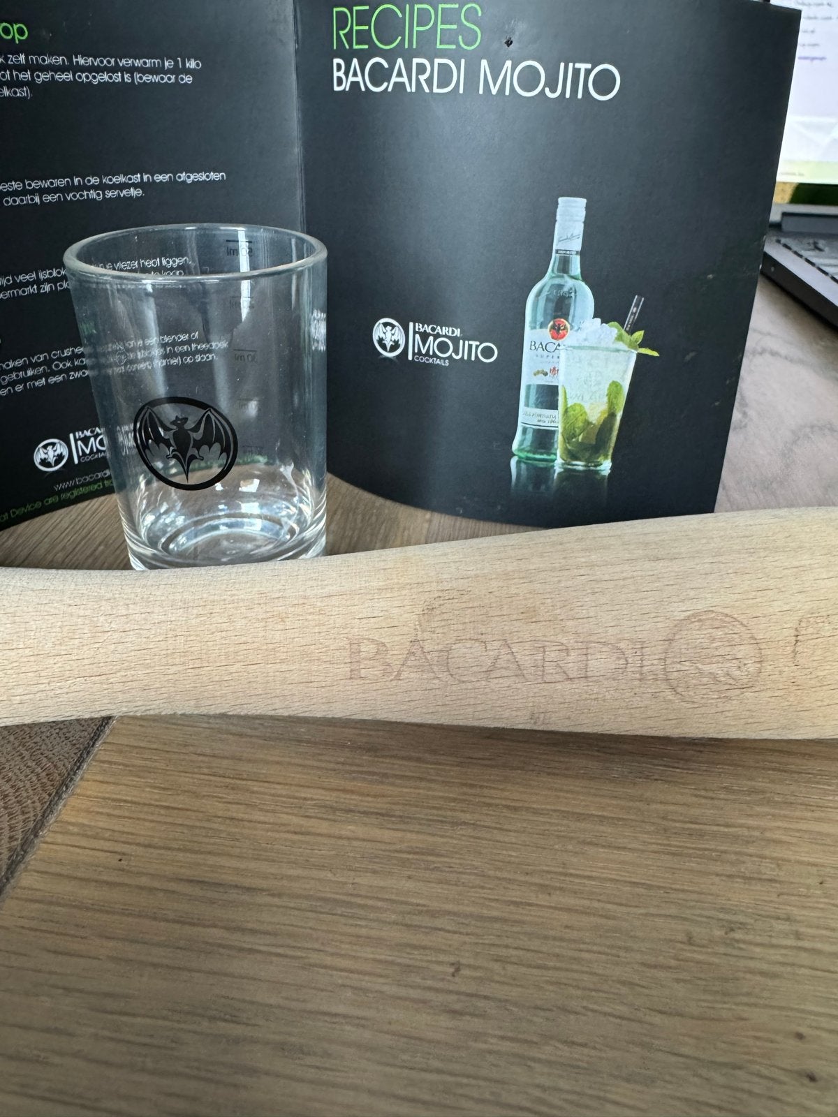 Bacardi Mojito setje met muddler en maatbeker, Ophalen of Verzenden, Gebruikt, Overige typen