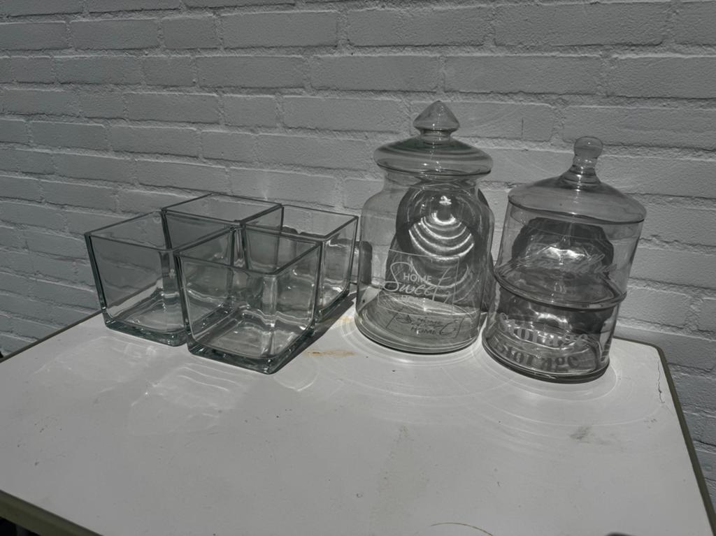 Divers glaswerk / glazen potten GRATIS af te halen, Ophalen, Zo goed als nieuw
