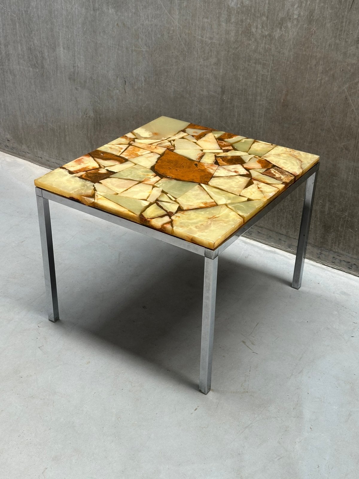 Vintage Onyx & Epoxy Marmer Salontafel/Bijzettafel, Ophalen, Huis en Inrichting