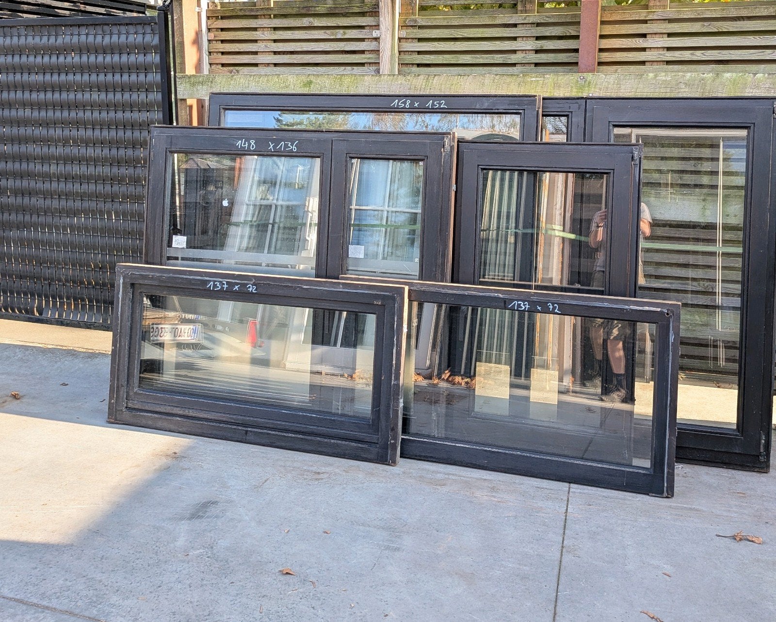 Prachtige KOZIJNEN Hardhout 6 Stuks !!!, Ophalen, Gebruikt, Raamkozijn, Inclusief glas