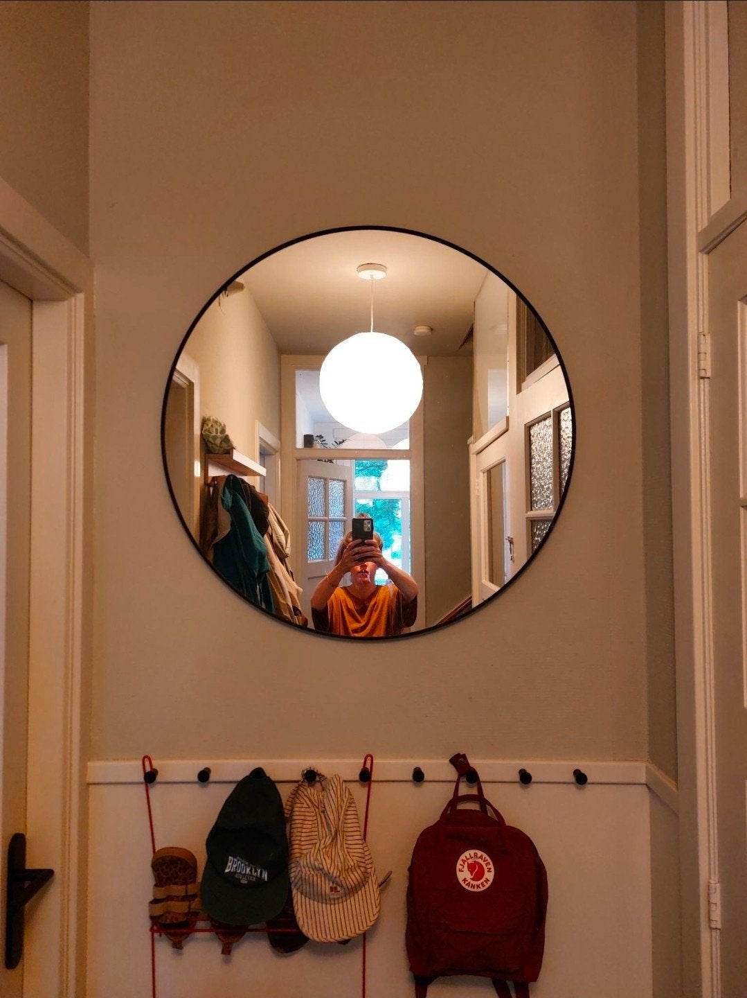 Ikea Lindbyn Spiegel, Ophalen, Rond, Zo goed als nieuw, 75 tot 100 cm