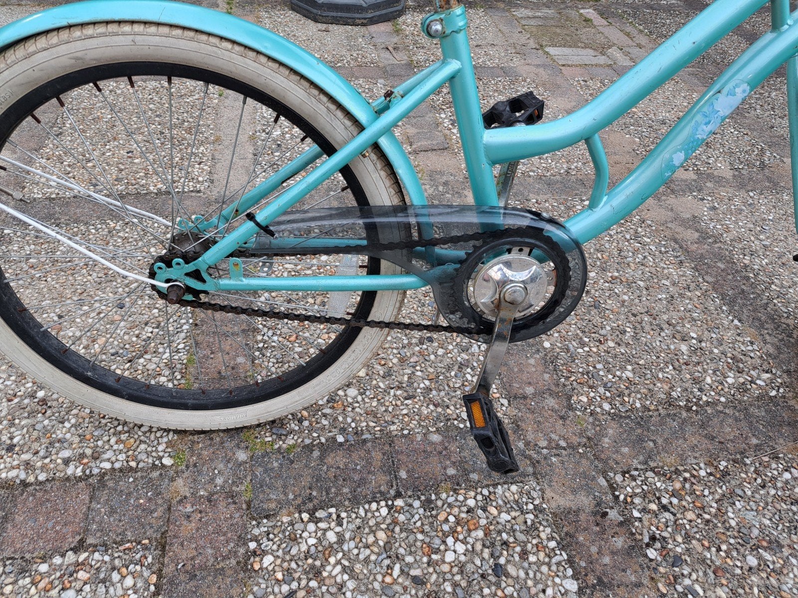 Meisjesfiets 22 inch met voordrager, Terugtraprem, Gebruikt, 50 tot 53 cm, Ophalen