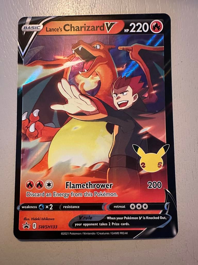 Pokemon jumbo kaart Lance’s Charizard, Ophalen of Verzenden, Zo goed als nieuw