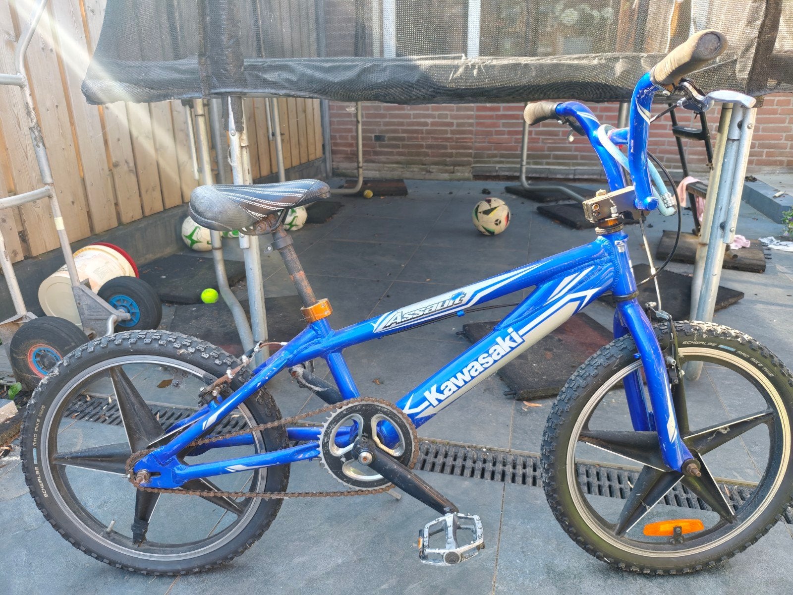 Kawasaki kinderfiets opknapper - Blauw, 20 inch, Fietsen en Brommers, Fietsen | Kinderfietsjes, Ophalen, Velgrem, Kawasaki, 16 tot 20 inch