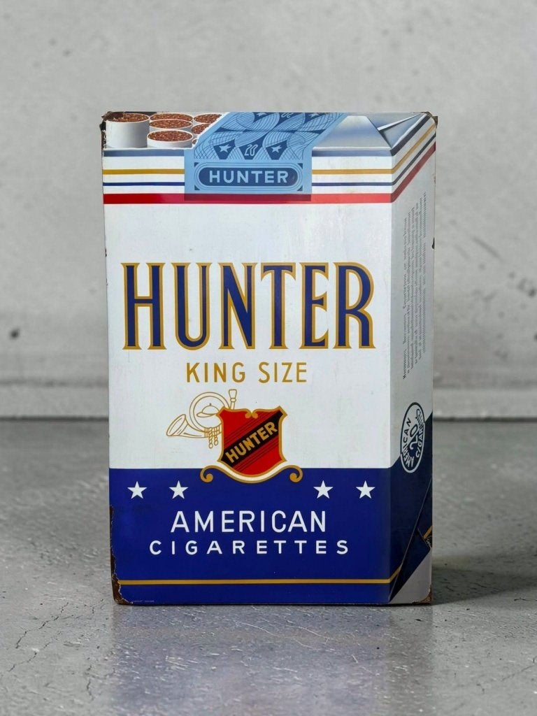 Vintage XXL Hunter King Size emaille reclamebord., Verzamelen, Ophalen, Reclamebord, Gebruikt, .