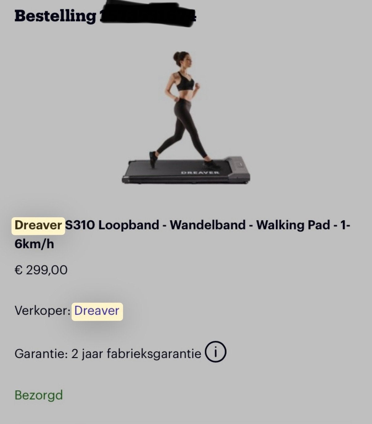 Dreaver S310 loopband  1-6km/h, Ophalen of Verzenden, Zo goed als nieuw, Metaal, Loopband