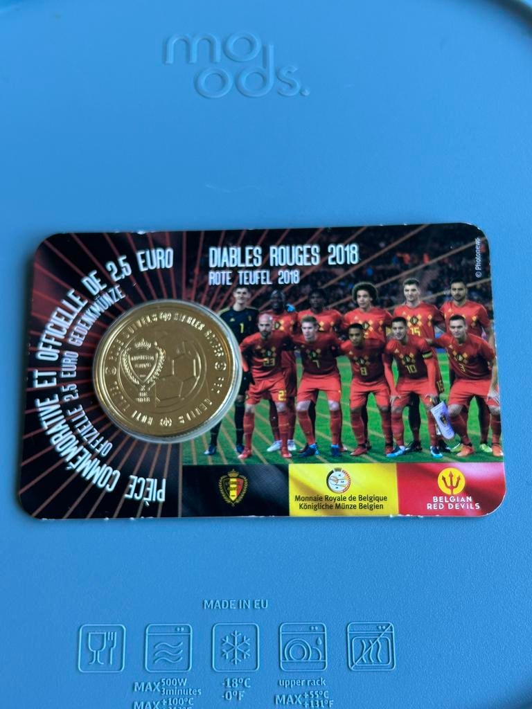 2,5 € munt Belgie 2018 van de Rode Duivels., Ophalen of Verzenden, België, Overige waardes, Losse munt