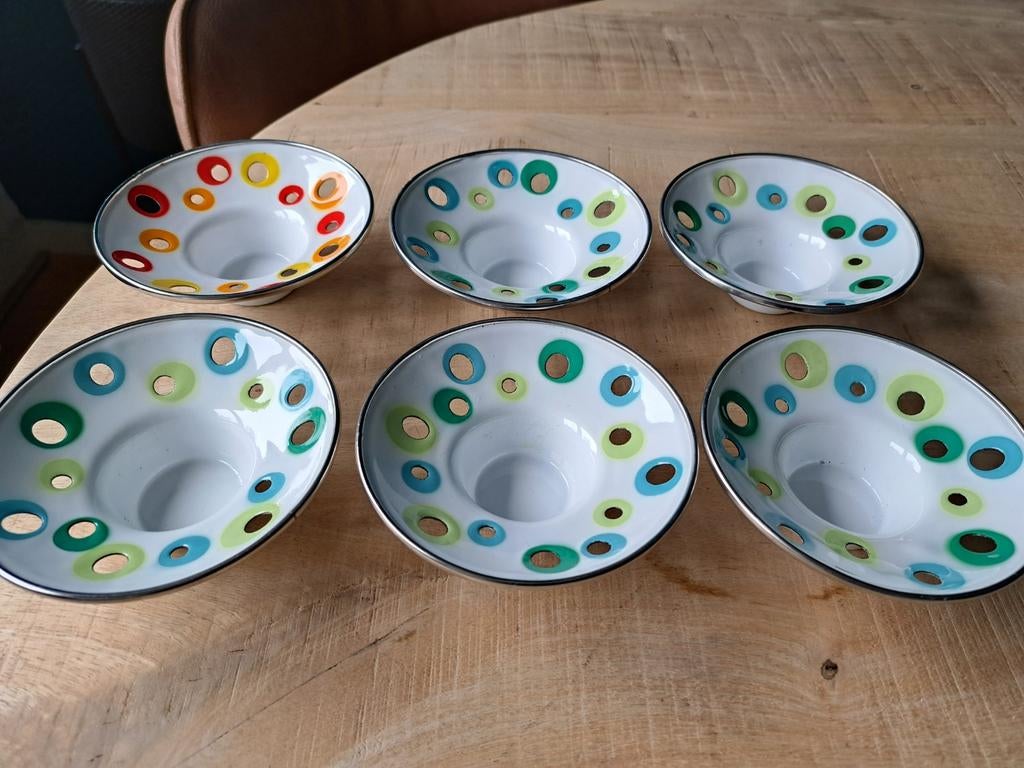 Vintage IKEA emaille waxinelichtjeshouders, Ophalen of Verzenden