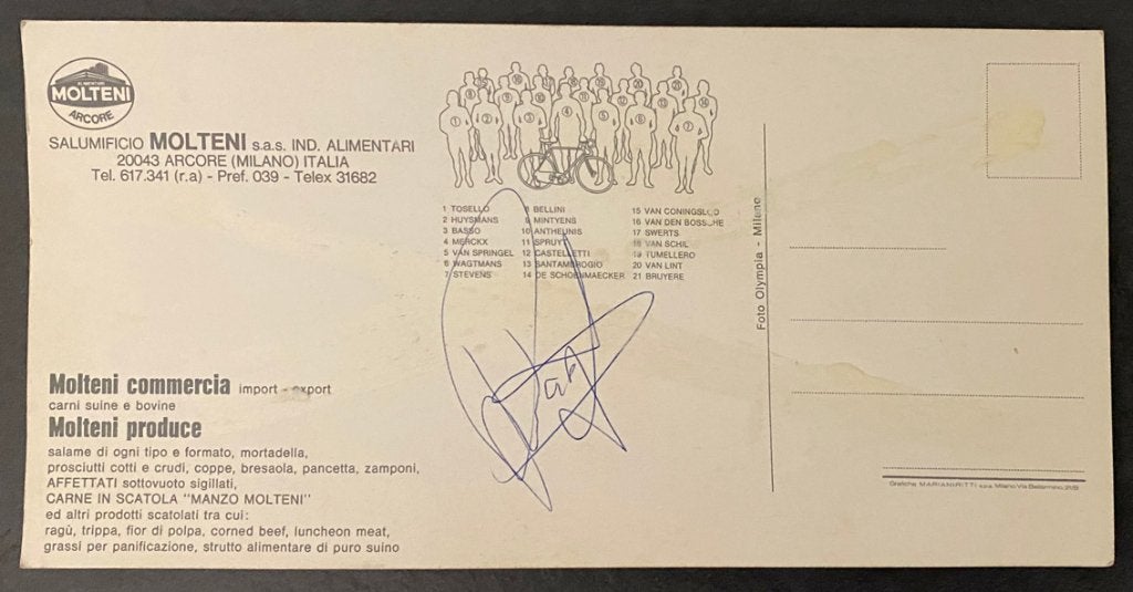 Wielrennen originele fotokaart MOLTENI-ARCORE 1971 - gesign., Ophalen of Verzenden, Overige typen