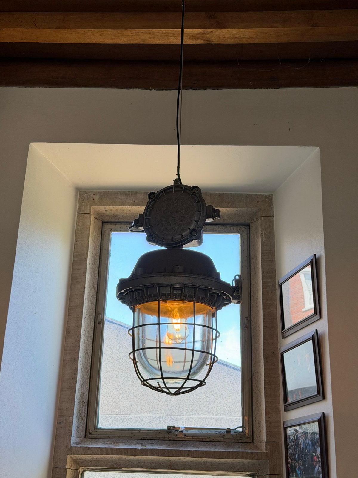 Industriële Hanglamp - Stoer en Robuust Design, Huis en Inrichting, Ophalen, Gebruikt, Metaal