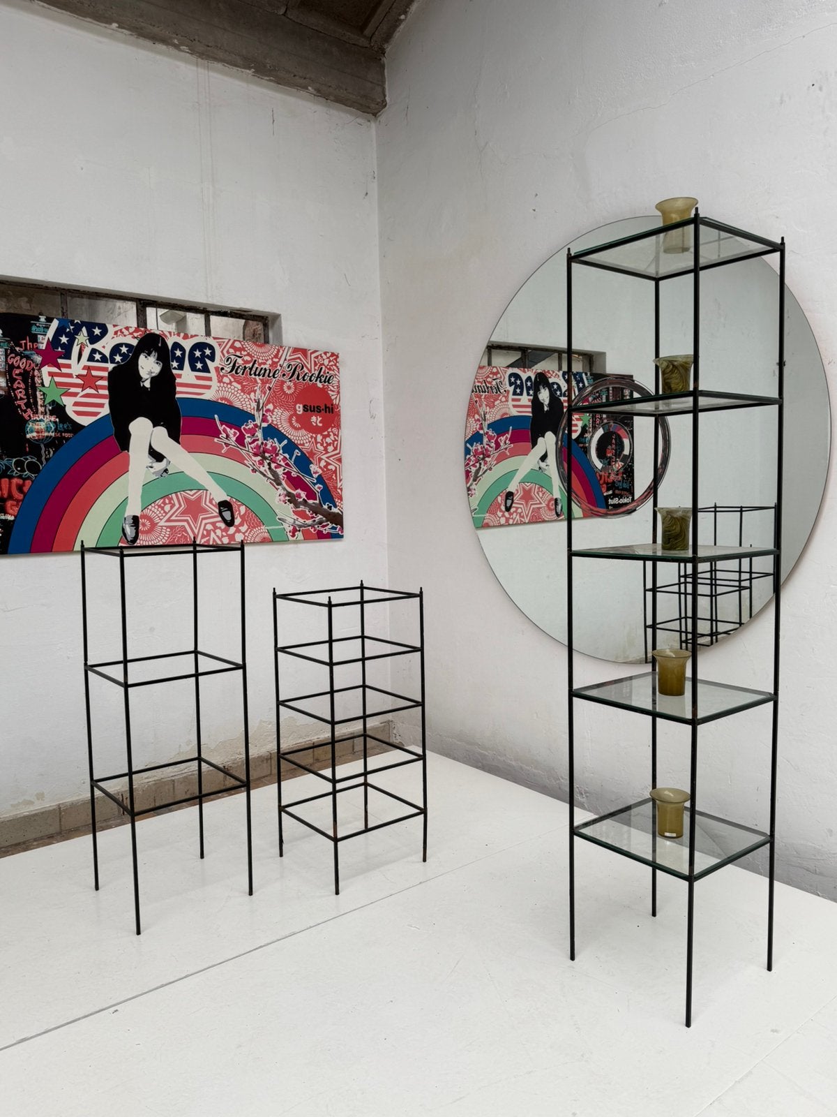 Minimal modulaire Jaren 50 winkel design display NURIGARAGE, Antiek en Kunst, Ophalen