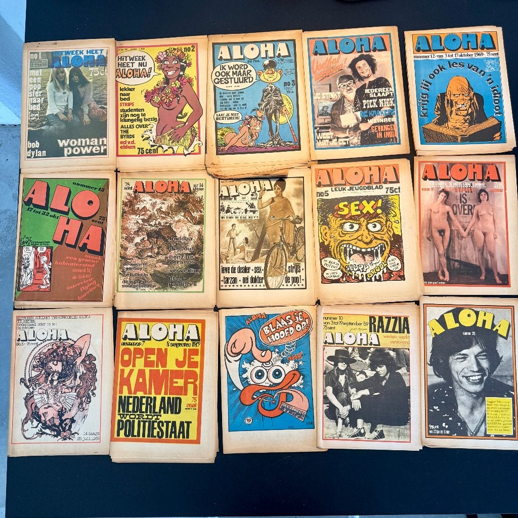 Lot Aloha 1969 - 1971 magazines (classics), Ophalen of Verzenden, Gelezen, Muziek, Film of Tv
