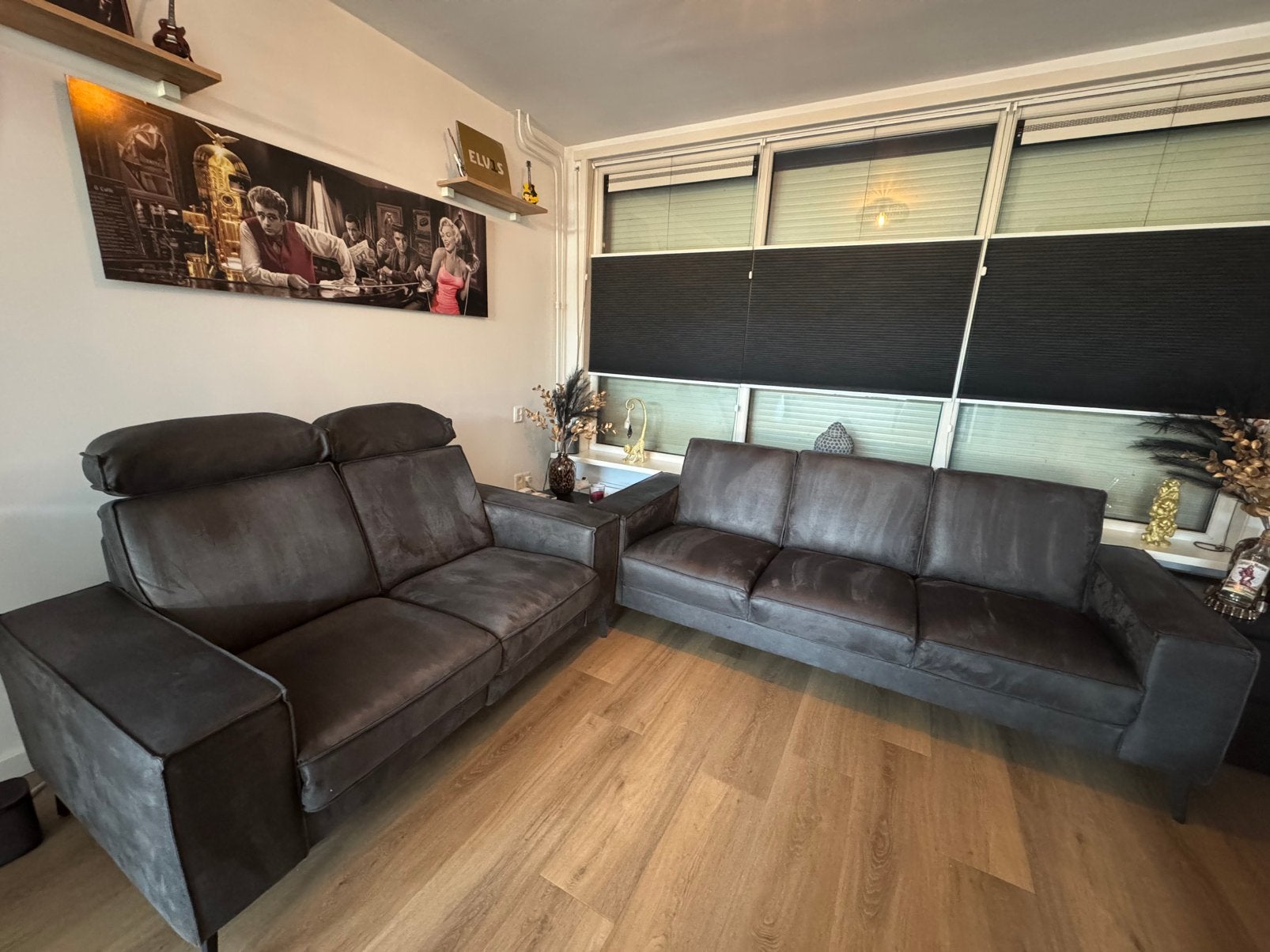 Nette bankstellen, Huis en Inrichting, Banken | Bankstellen, Ophalen, Zo goed als nieuw, 75 tot 100 cm, 200 tot 250 cm